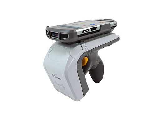 RFD8500 Scanner with Sled Angled Right